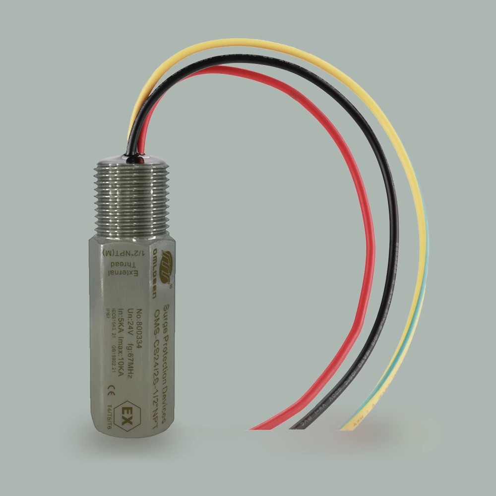 OMS-CS24/2S-1/2NPT,EX,10KA,防爆管式瞬态电涌保护器,防爆信号防雷器，适用于工业测控系统与防爆环境