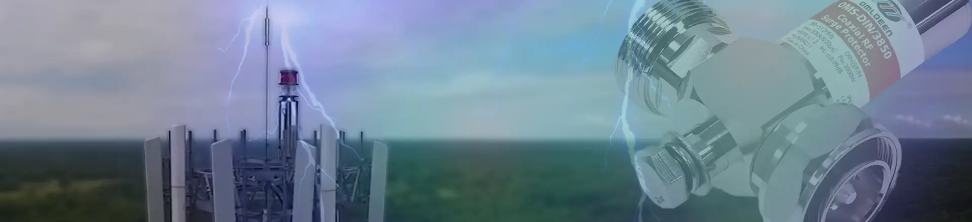 OMS-DIN/3850, 380-512MHz,1/4波天馈避雷器，3KW, 50kA, DC Block，大功率射频广播/雷达天线电涌保护器 - 欧姆雷盾omrdon Technology