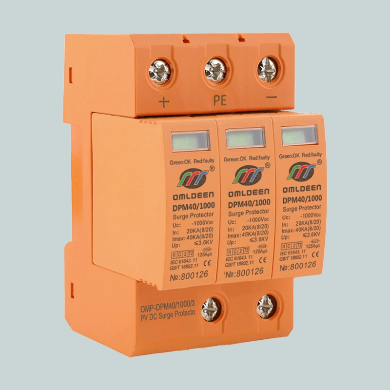 OMP-DPM40/1000/3P,DC1000V 光伏直流浪涌保护器,用于光伏汇流箱、光伏电站、分布式太阳能电站