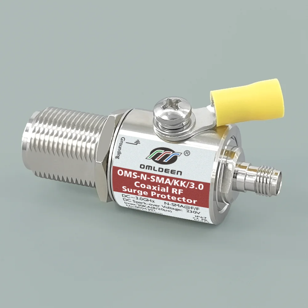 OMS-N-SMA/KK/3.0,20KA,DC-3.0GHz,N转SMA同轴天馈避雷器(馈线防雷器、基站天线避雷器),DC-Pass